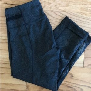 Lululemon peacock gray acro crop pants 8